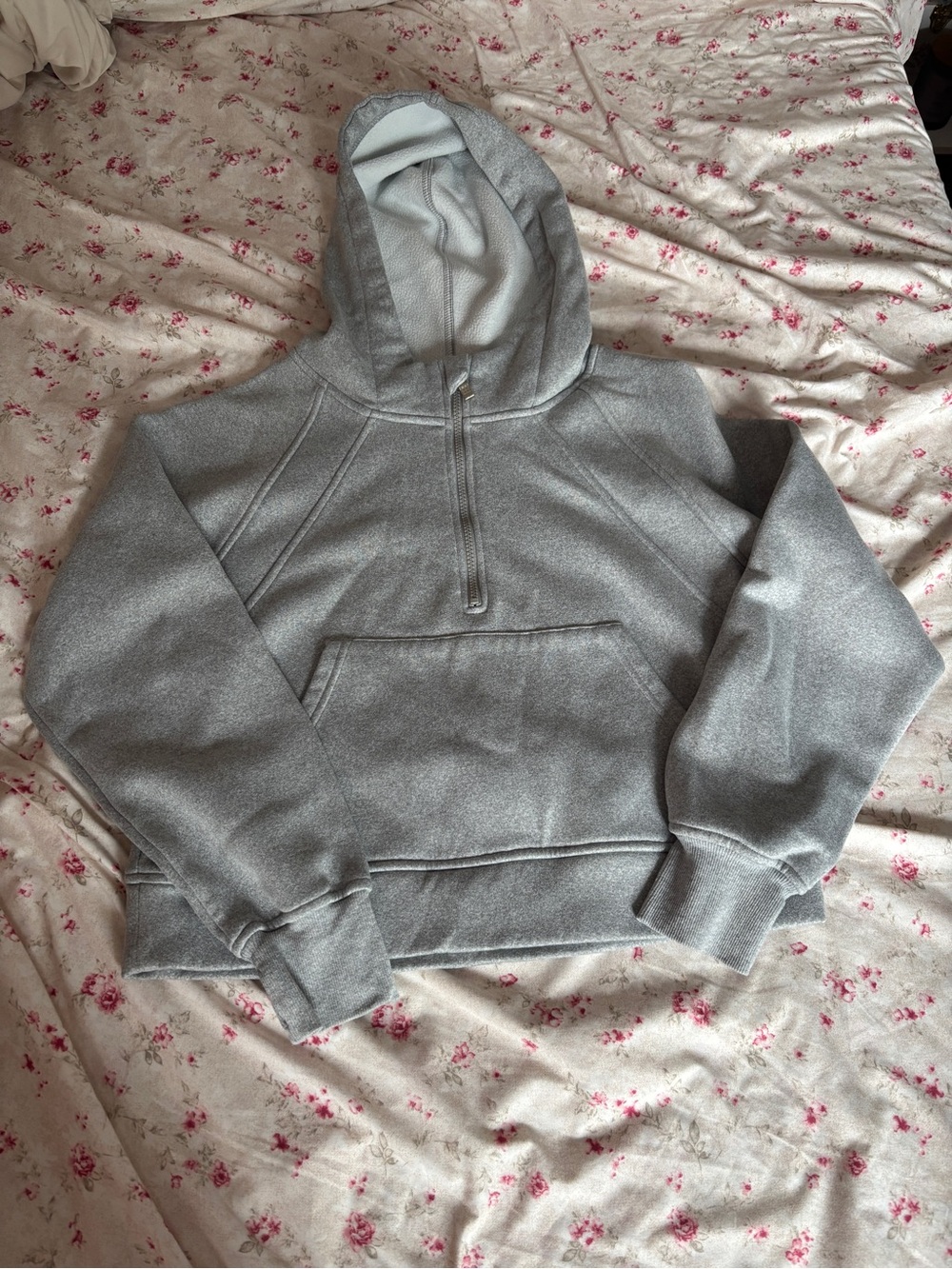 Grey Laslulu Half-Zip Hoodie